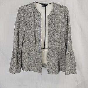 PEACE of CLOTH Womens Kenzie Tile Print Jacket Long Sleeve Bell Peplum Medium